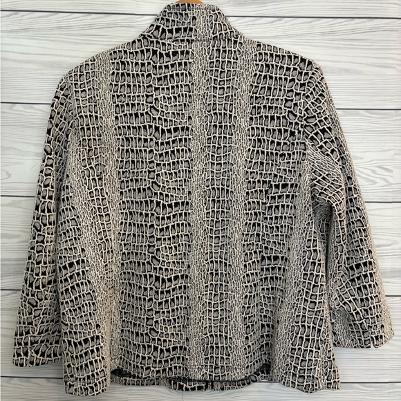 ERIN LONDON Lightweight Zip Up Jacket Cardigan Semi Snakeskin Pattern - Size XL - Picture 4 of 12
